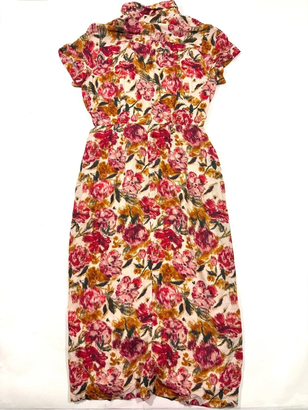 Garnet Hill Anya Tie Front Crepe Midi Dress